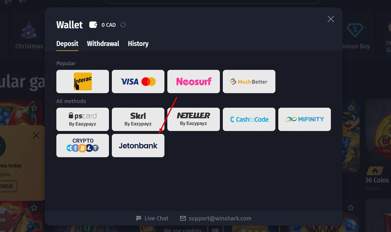 Winshark Jeton Casino