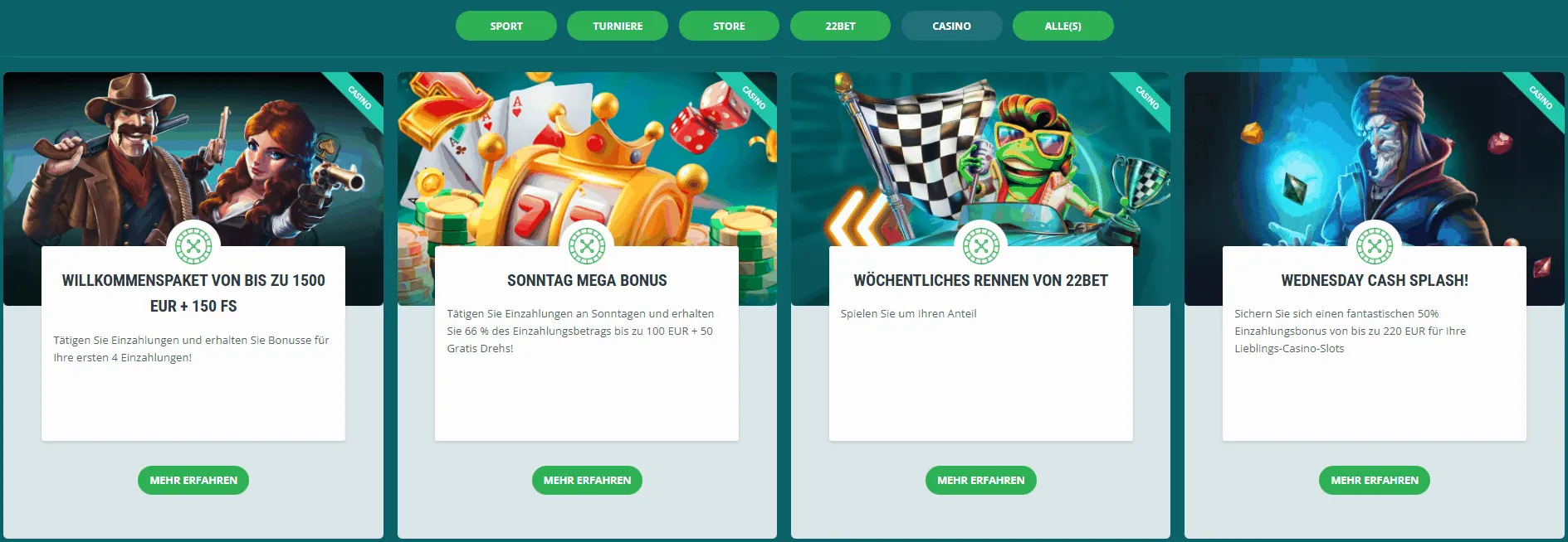 Boni bei 22Bet Casino 22Bet Online Casino Boni