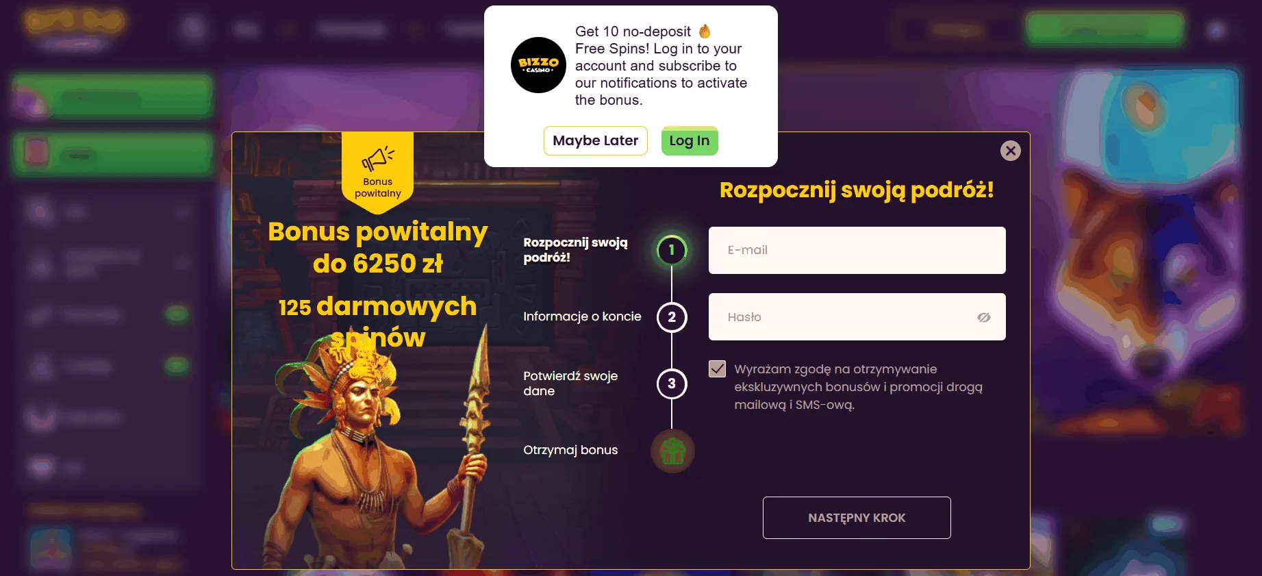 Bizzo Casino rejestracja online