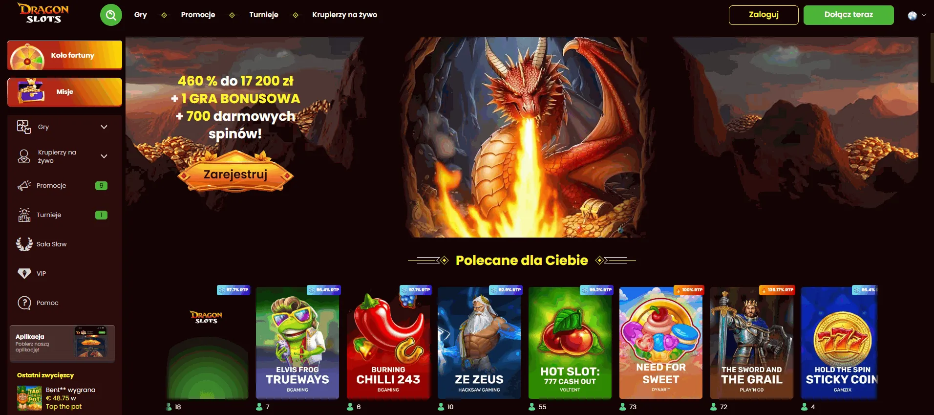 dragonslots casino page pl