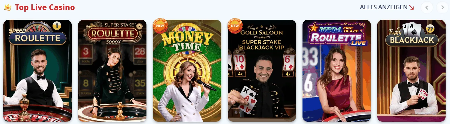 Infinity Live Casino Spiele