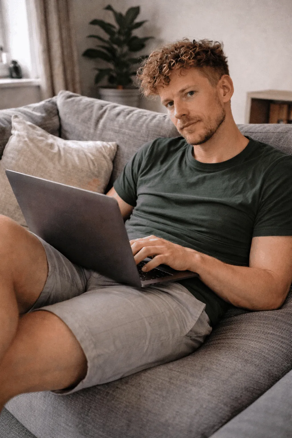 Lars Nilsen jobber på sin bærbare PC