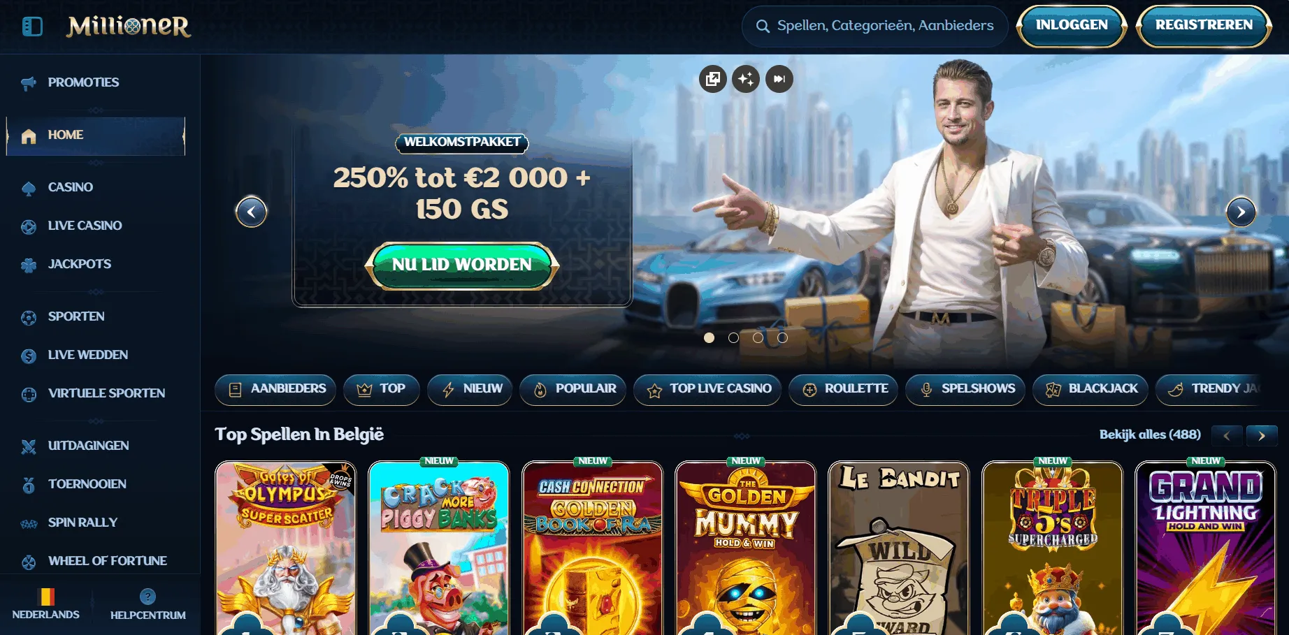 Millioner beste online casino in België Beste online casino België Millioner