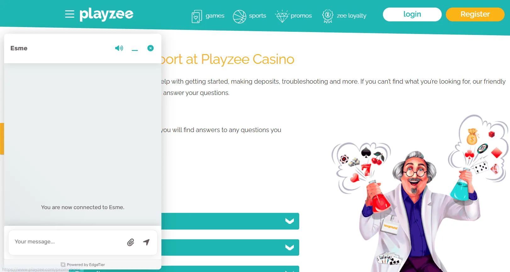 Playzee Casino Customer Support