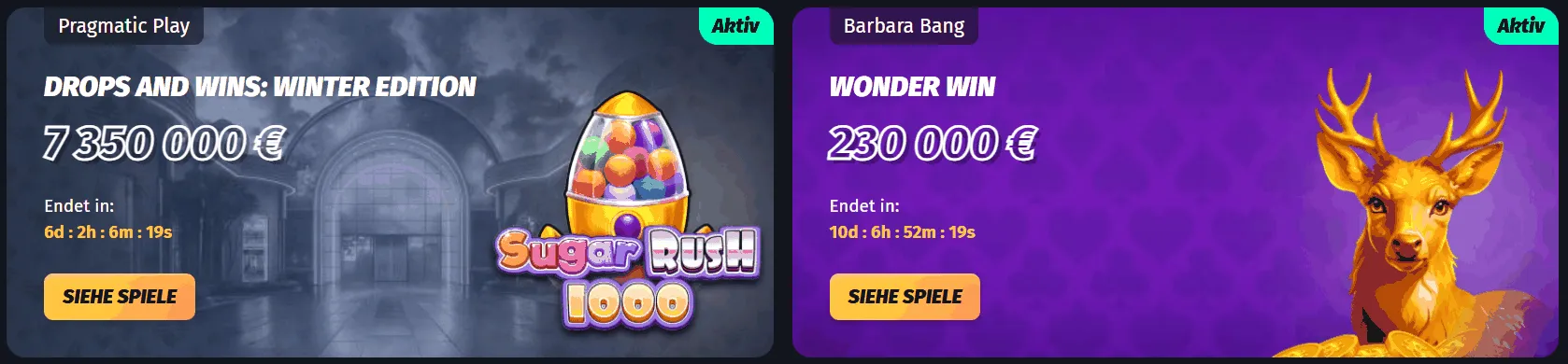 Winshark Online Casino Turniere Turniere bei Winshark Casino