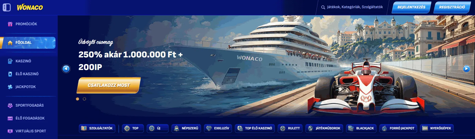 Wonaco Casino SMS-befizetési alternatívákkal