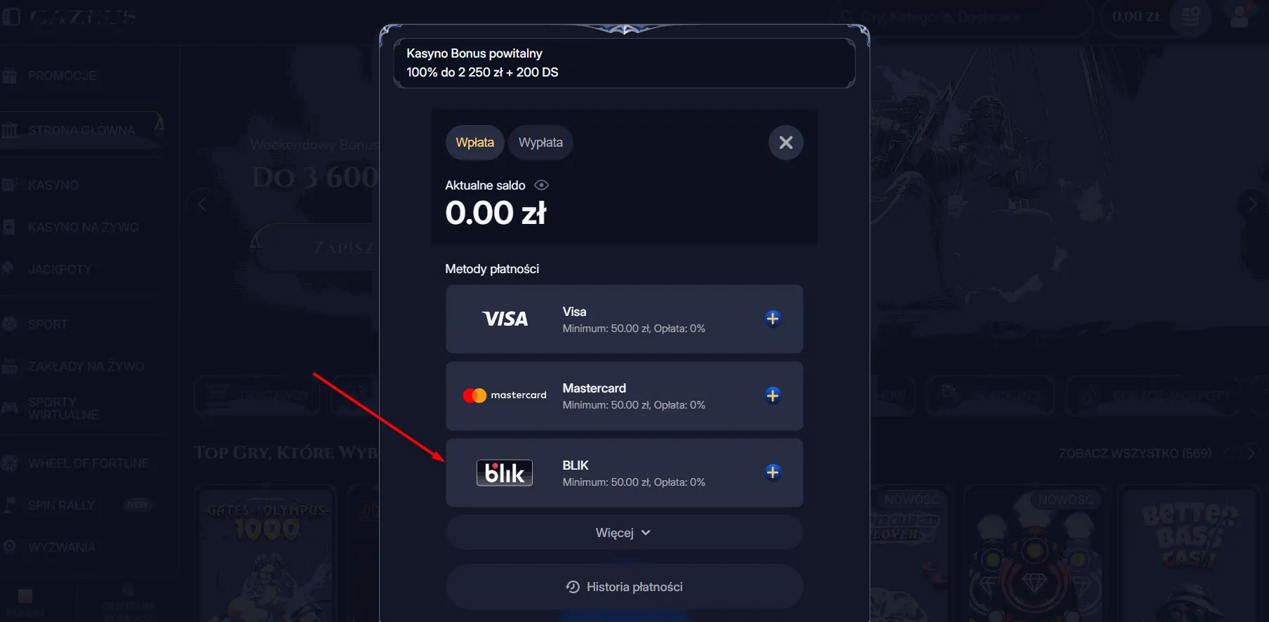 Cazeus kasyno online z Blik Cazeus kasyno z Blik