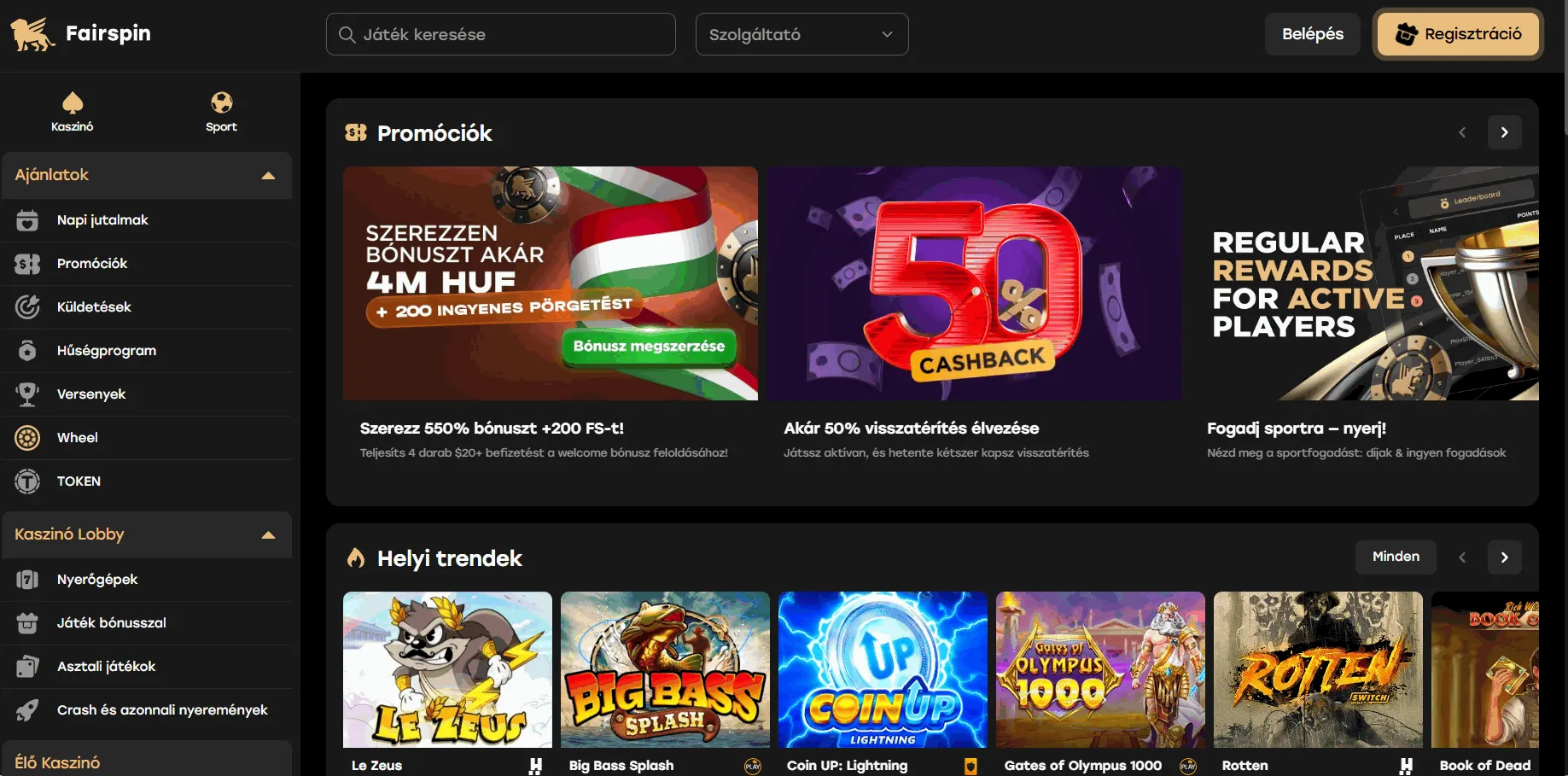 Fairspin kaszinó online