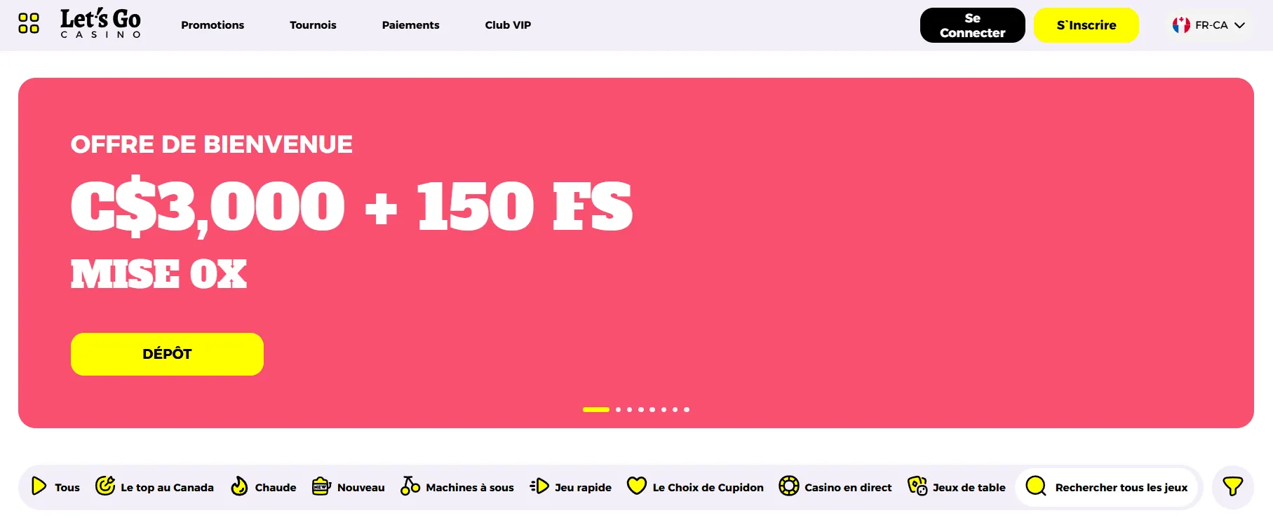 Le nouveau casino Let's Go en ligne