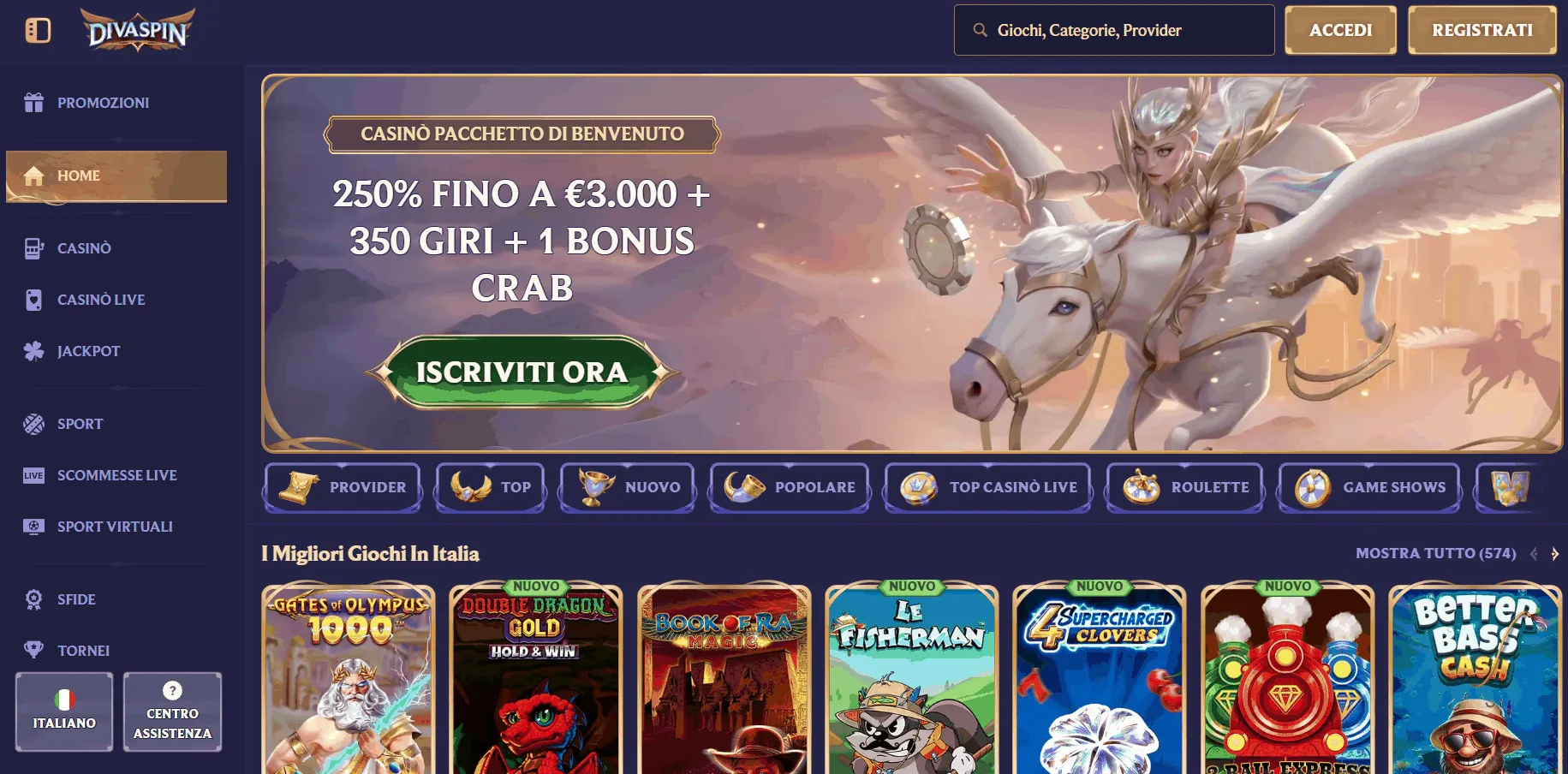 Divaspin nuovo casino online