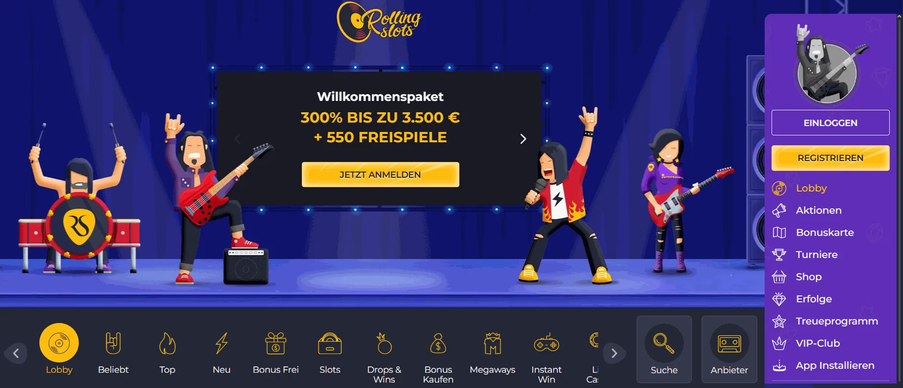 Rolling Slots Casino mit schnellen Auszahlungen Rolling Slots Casino mit schneller Auszahlung