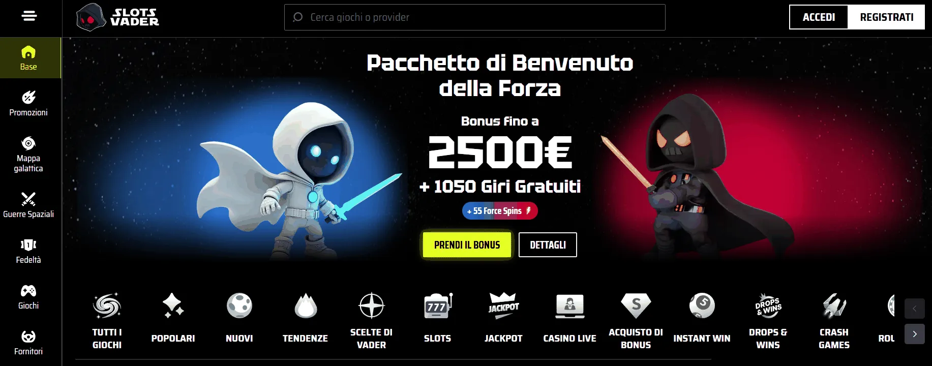 SlotsVader AAMS Casino