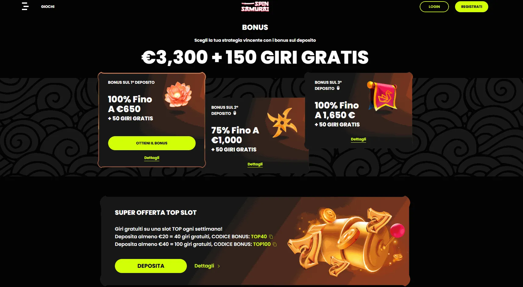 spin samurai bonuses it