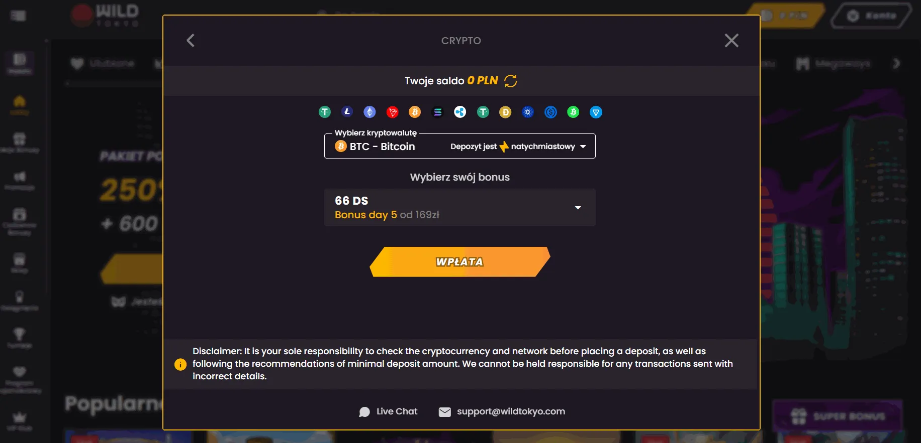 Wild Tokyo kasyno online z Bitcoin Wild Tokyo kasyno z Bitcoin