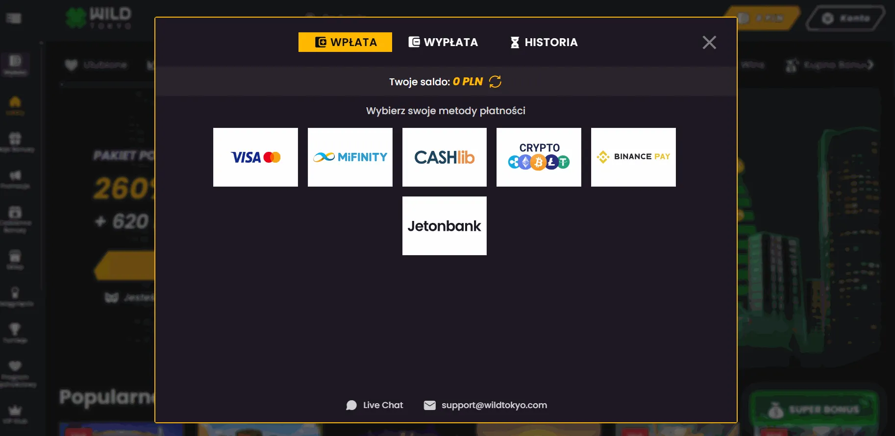 Wild Tokyo kasyno z Neosurf