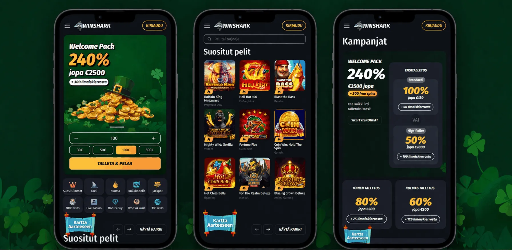 Winshark casino mobiilissa