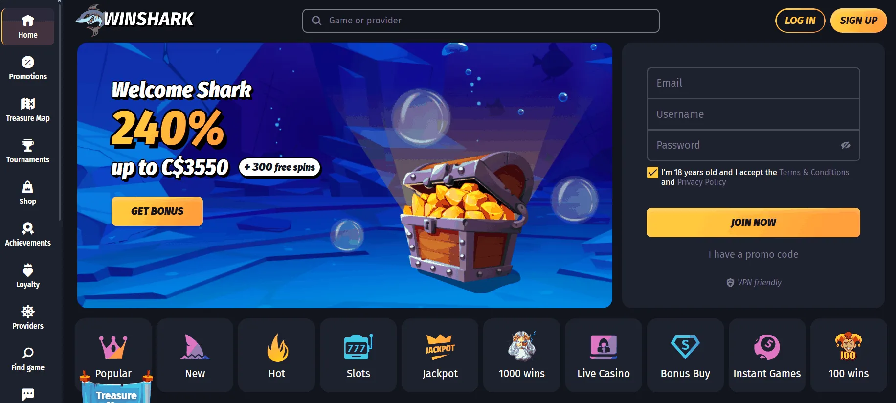 Winshark New Online Casino
