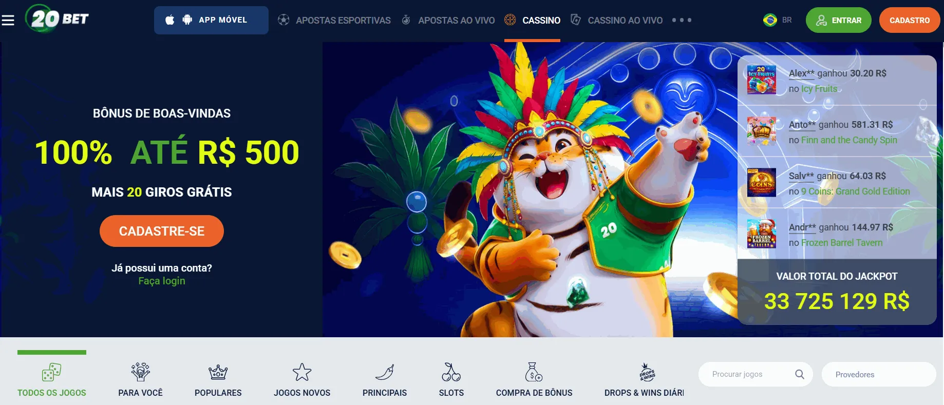 20Bet cassino online internacional