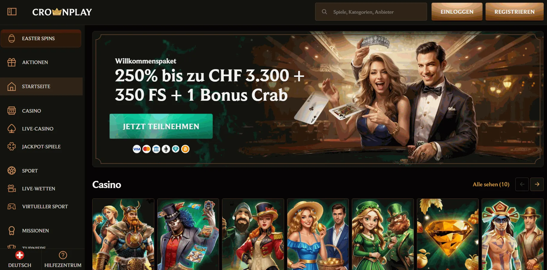CrownPlay Echtgeld Online Casino