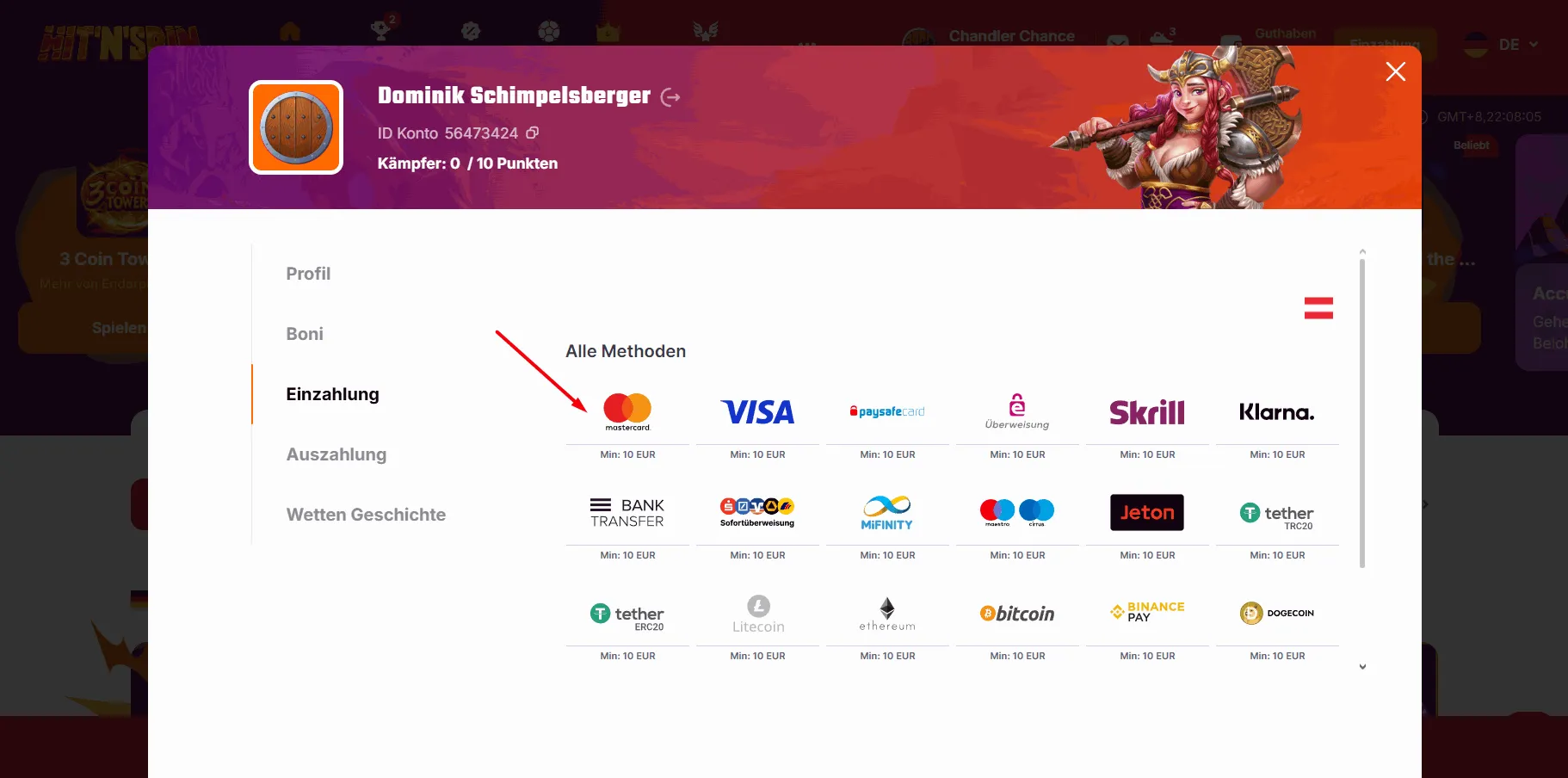 HitnSpin Casino mit Mastercard