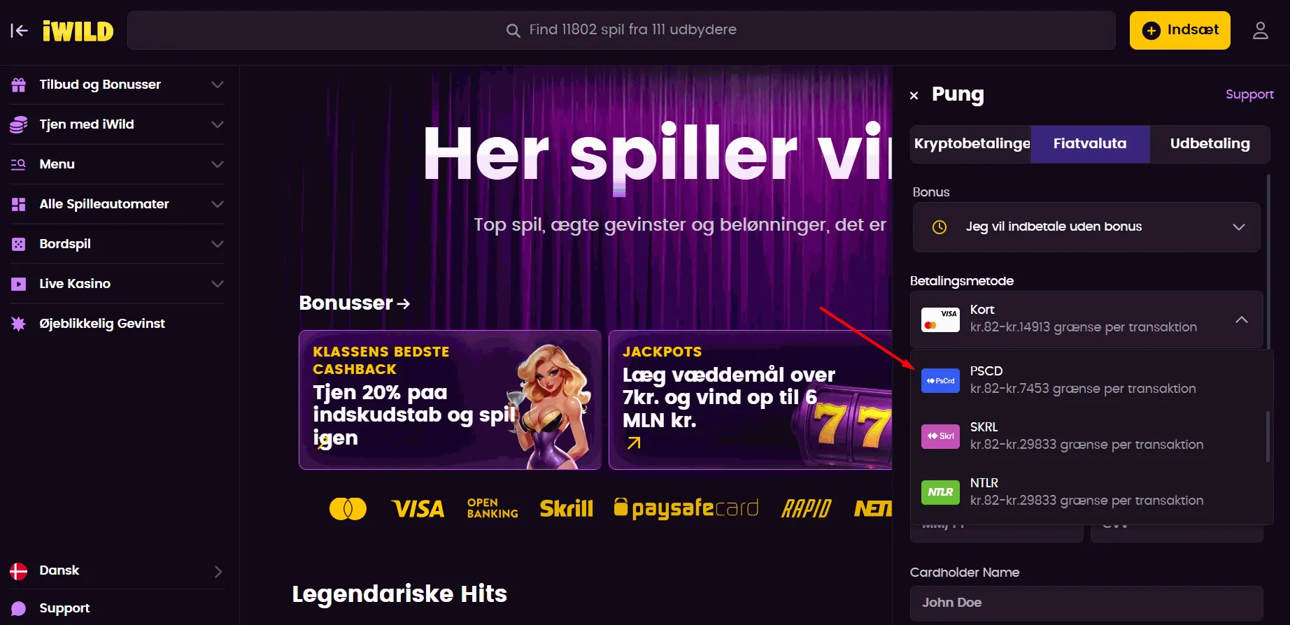 iWild Paysafecard casino