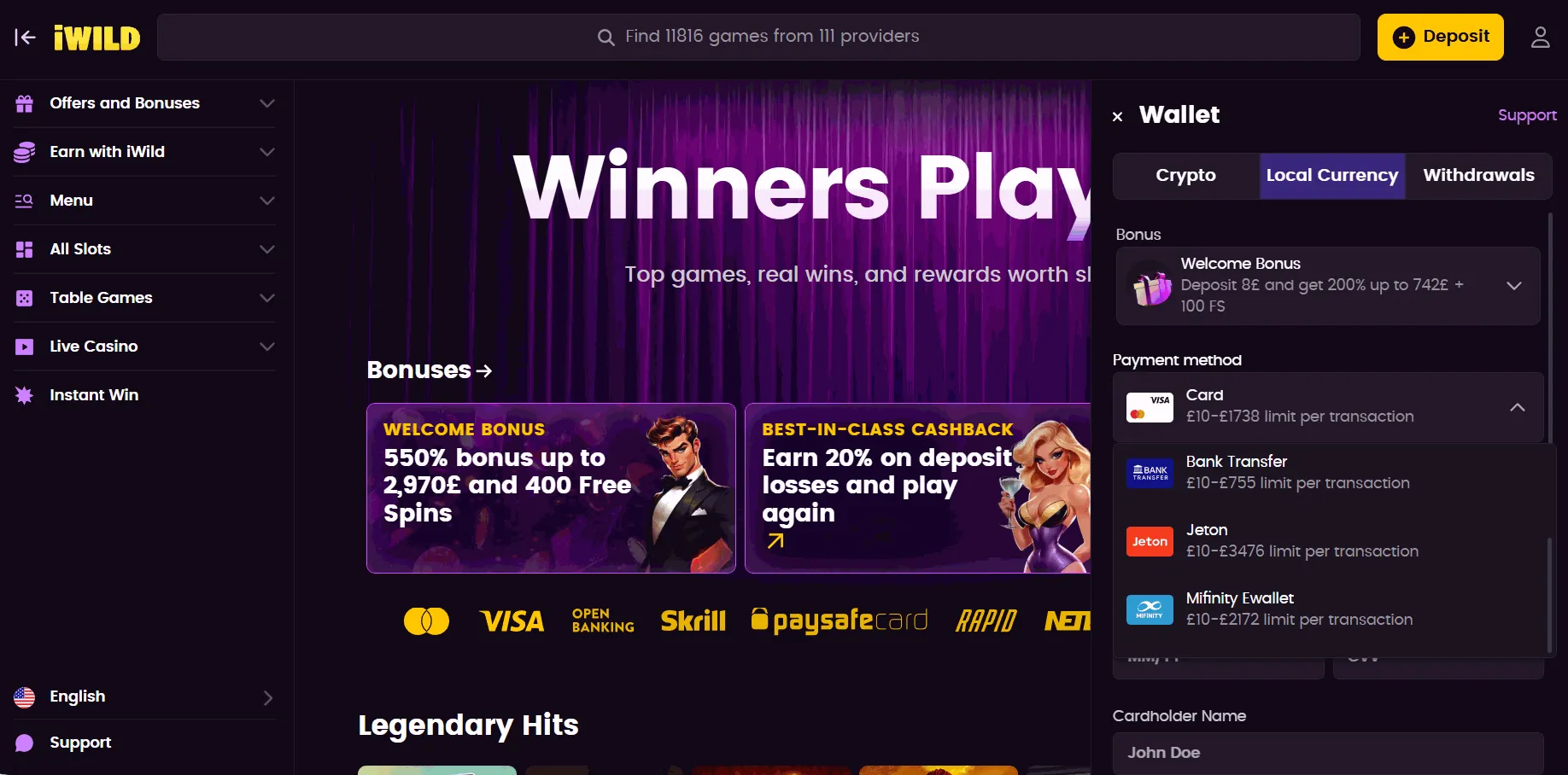 iWild Pay by Mobile Casino