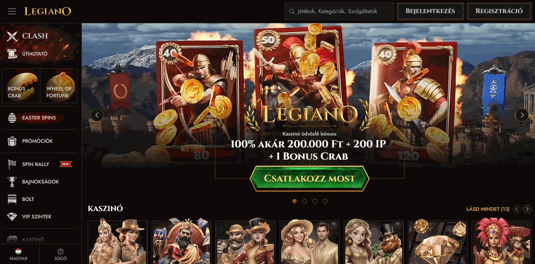 Legiano online kaszinó külföldi