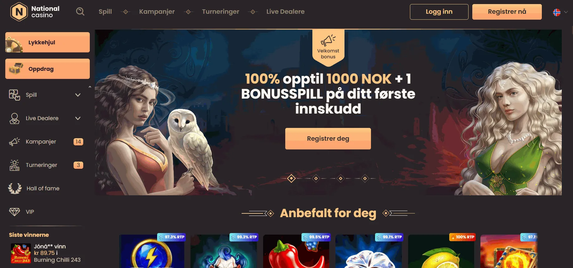 National casino på nett Norge