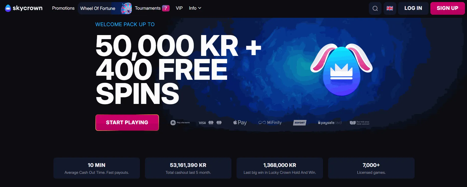 Skycrown utenlandsk nettcasino