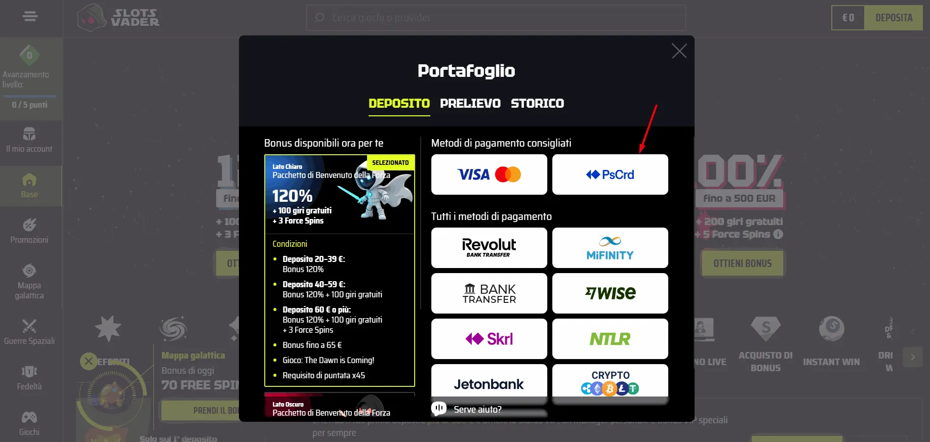 Paysafecard casino SlotsVader