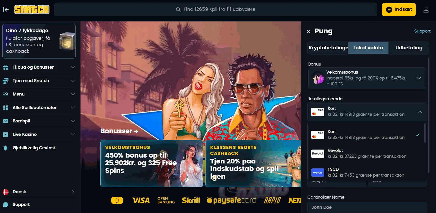 Snatch online MobilePay casino