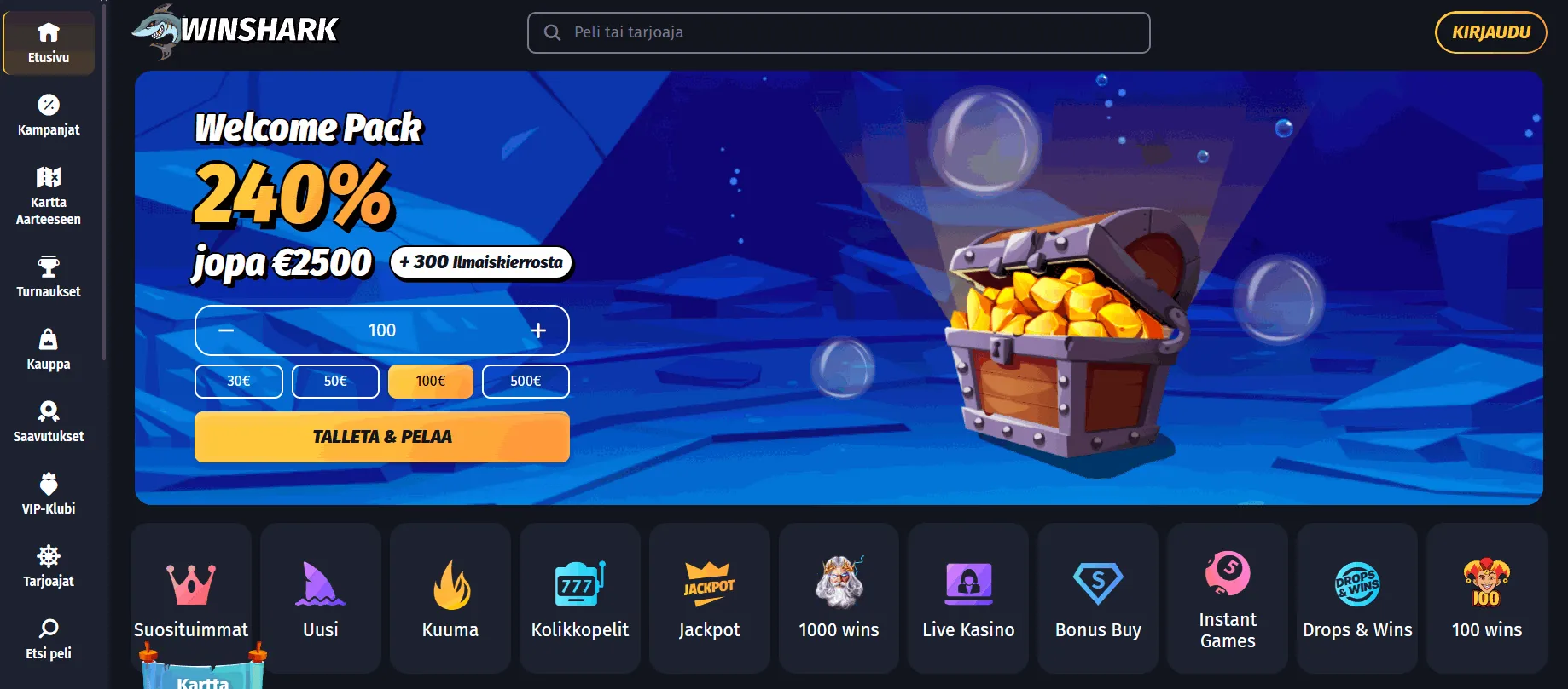 Winshark ulkomainen kasino Ulkomaiset kasino Winshark